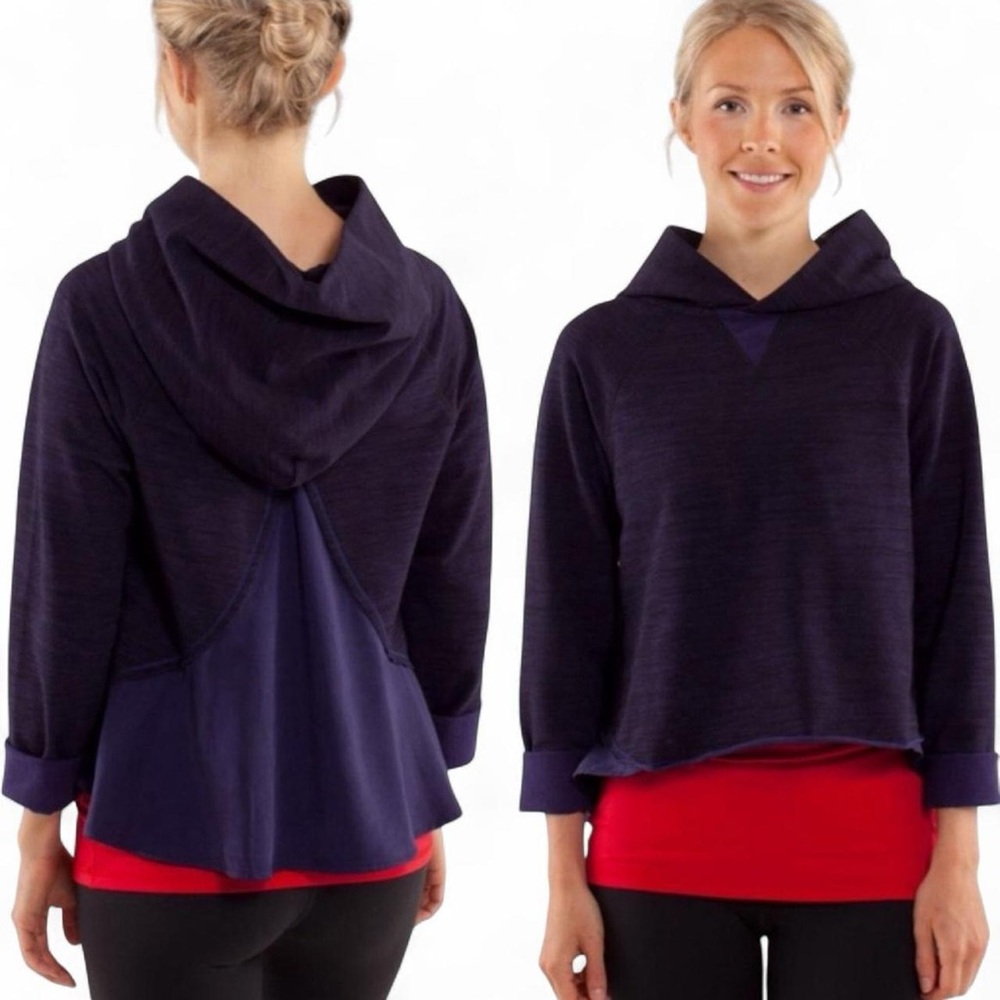 LULULEMON Purple Contrast Back Layer Hoodie Cozy Sweatshirt